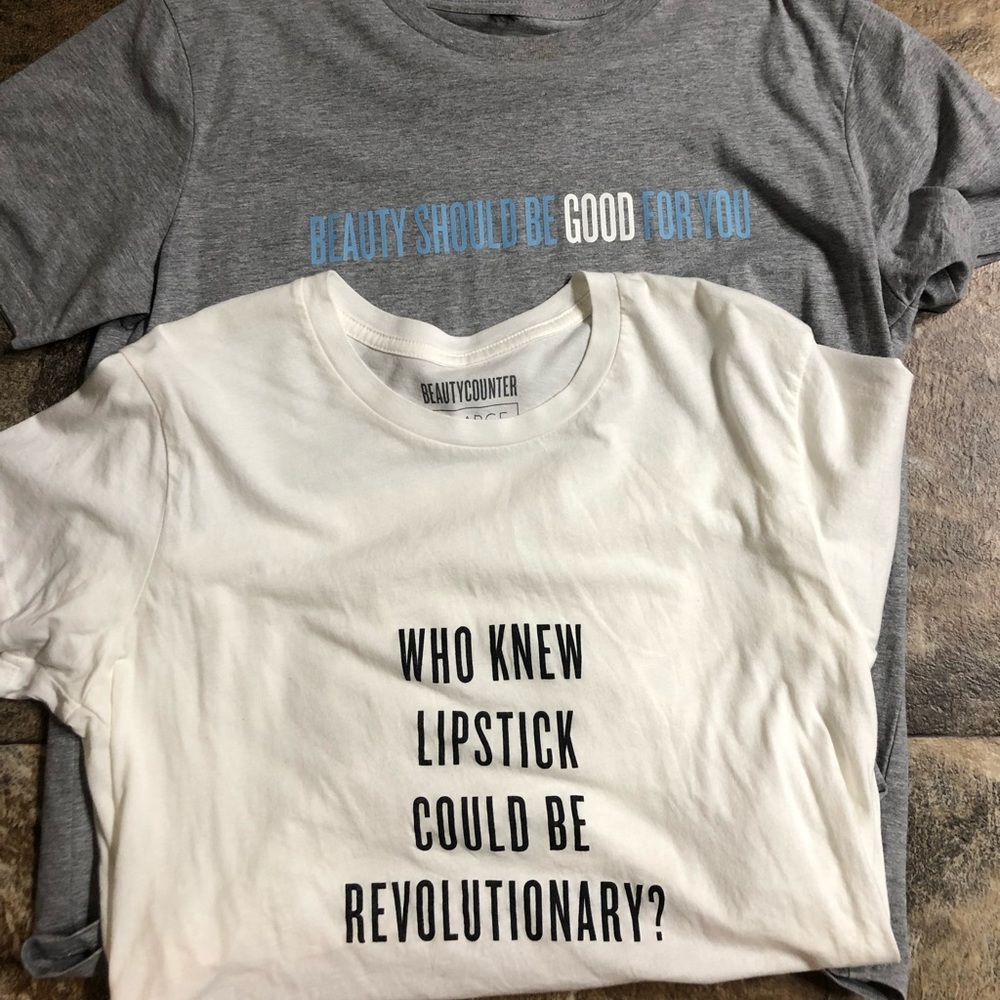 2 BeautyCounter tee shirts size XL